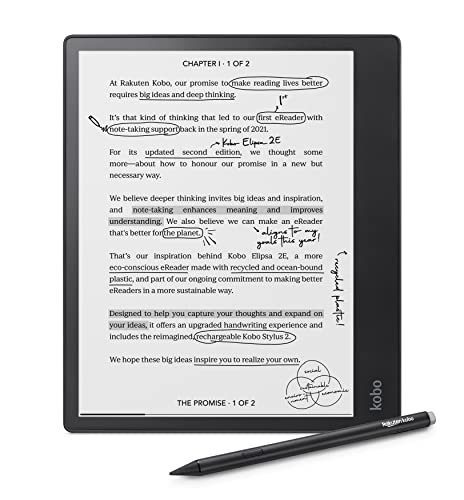 Kobo Elipsa 2E | eReader | 10.3” Glare-Free Touchscreen with ComfortLight PRO | Includes Kobo Stylus 2 | Adjustable Brightness | Wi-Fi | Carta E Ink