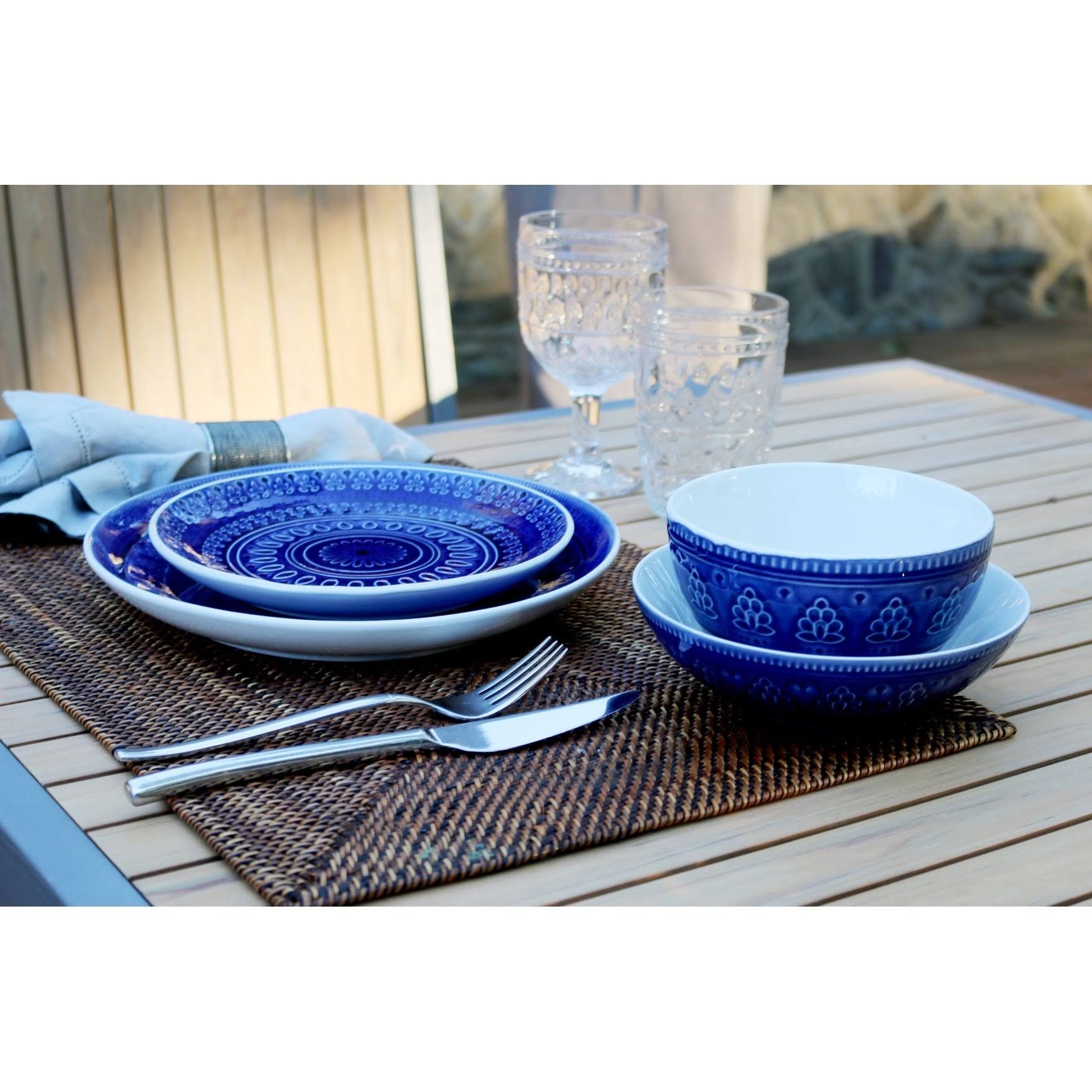 Euro Ceramica Fez 16 Piece Dinnerware Set ,Turquoise