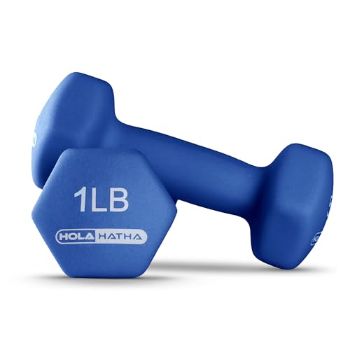 HolaHatha Neoprene Dumbbell Free Hand Weight Set with Rack, Ideal for Home Exercises to Gain Tone and Definition