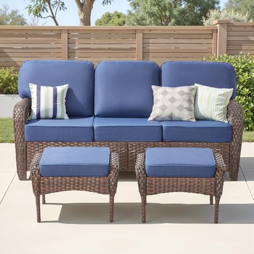 7 Pieces Outdoor Furniture Set with Swivel Chairs