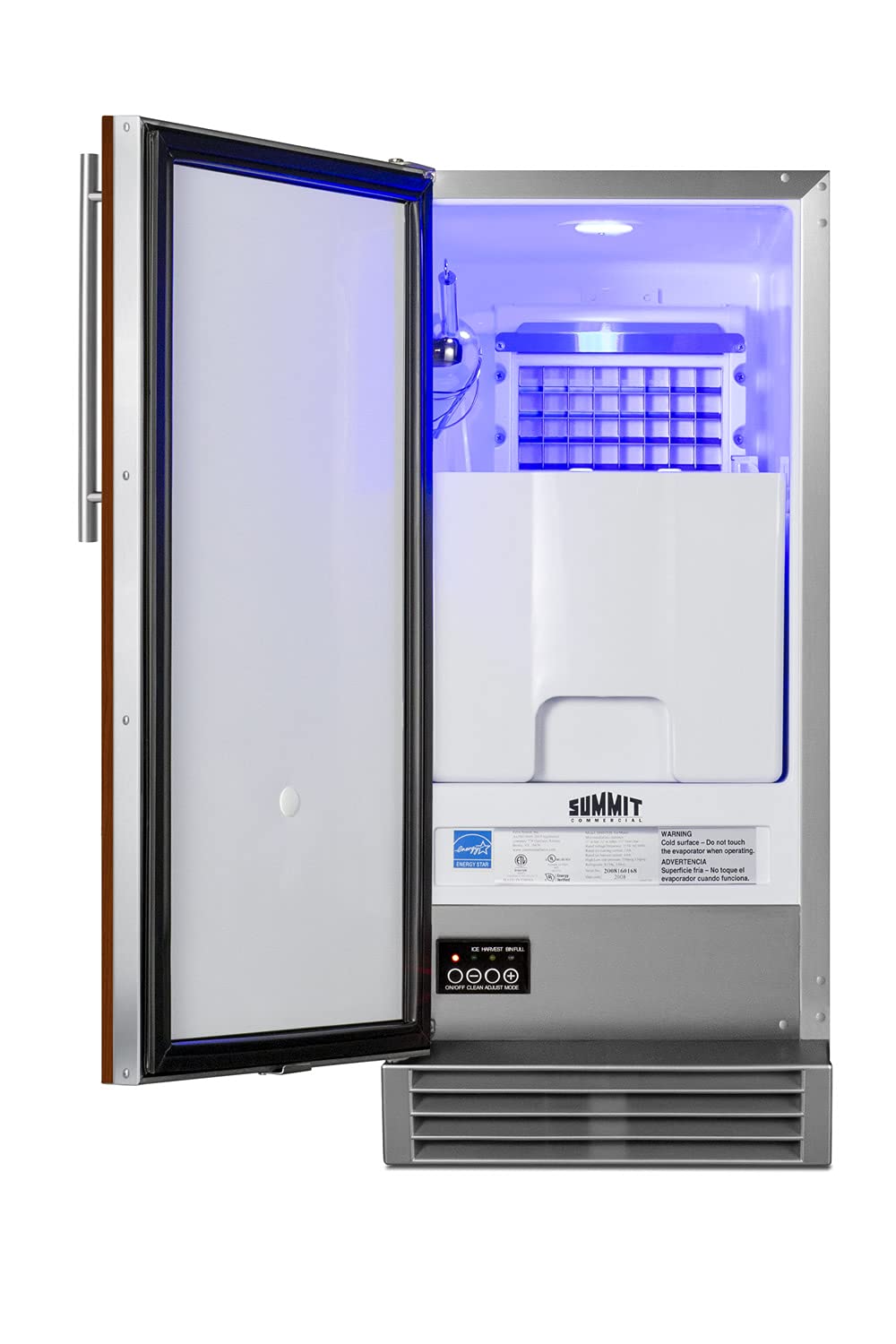 Summit Appliance BIM44GCSSADA Built-in Icemaker, ADA Compliant, 50 lb Production Capacity, Built-in Pump, Automatic Defrost, Touch Control Panel