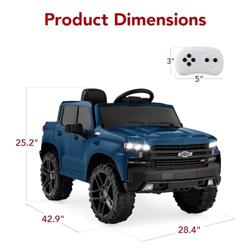 Best Choice Products 12V Licensed Chevrolet Silverado Ride On Truck, Electric Car Toy w/Parent Remote Control, Truck Bed Storage, Bluetooth Speaker