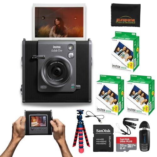 INSTAX Wide EVO 2-in-1 Instant Film Camera and Printer, Rear LCD Screen, 10 Lens and 10 Film Filters, Wide-Angle Lens Function