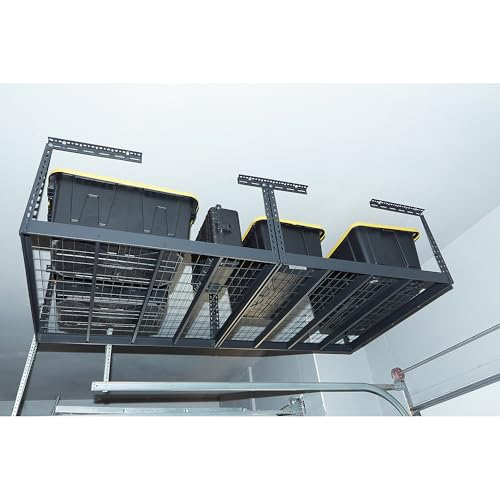 Klutch Gladiator Overhead Garage Storage Rack &mdash; Adjustable Height, 96in.L x 48in.D x 23&ndash;37in.H