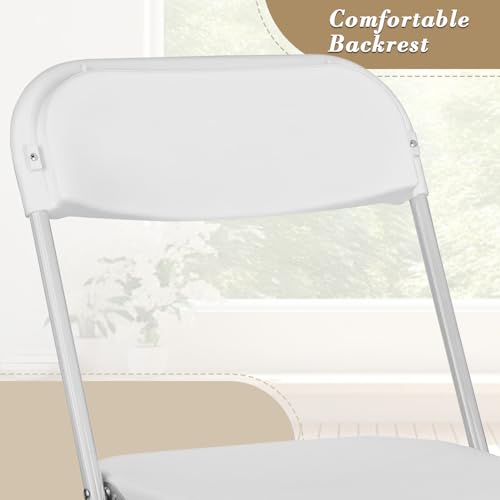 Athena Collection Red Plastic Folding Chairs for Adults, 10 Pack