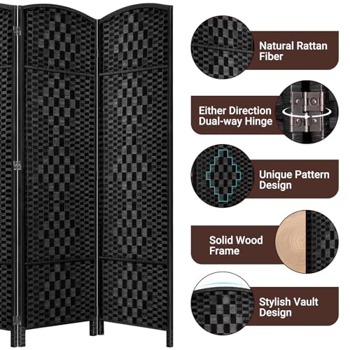Room Divider, Room Dividers and Folding Privacy Screens, 16in Privacy Screen, 6 Panel Temporary Wall Partitions, 6ft Space Separation Panel Screen
