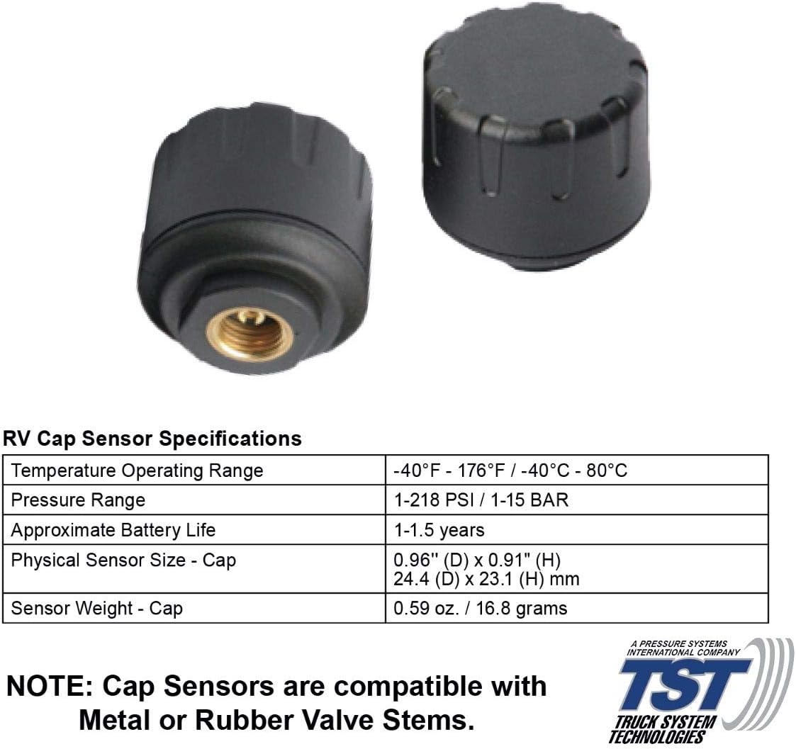 Truck System Technologies TST 507 Series 4 RV Cap Sensor TPMS with Color Display and Repeater (TST-507-RV-4-C)