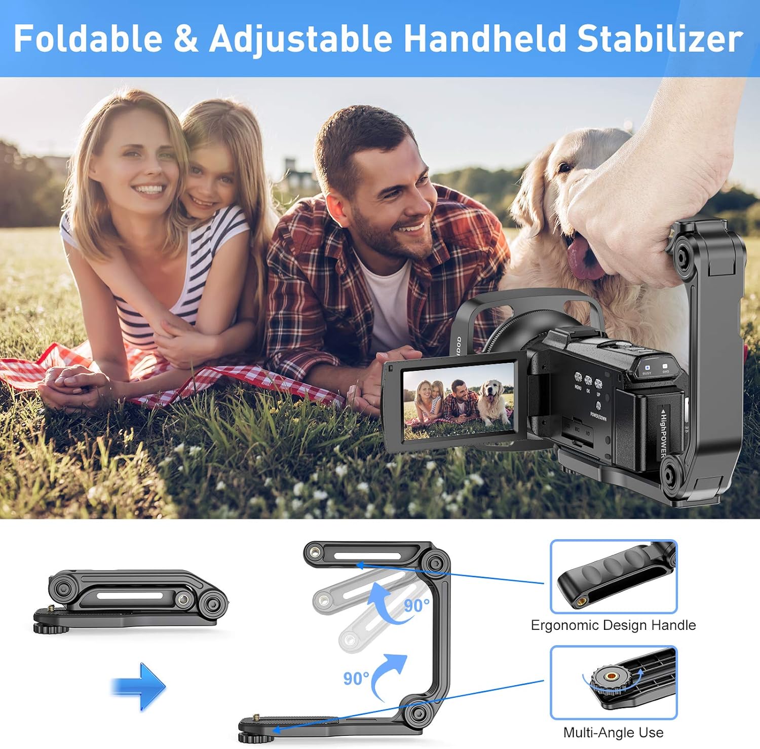 Video Camera Camcorder 4K 48MP Ultra HD YouTube Vlogging Camera IR Night Vision WiFi Digital Camera Recorder 16X Digital Zoom Touch Screen Video