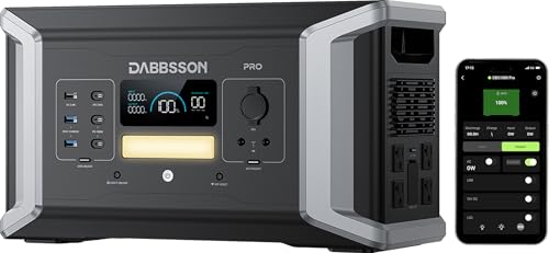 Dabbsson Portable Power Station DBS1000 Pro,2000W 1024Wh Solar Generator,4xAC Pure Sine Wave Output,1200W Fast Solar Charging