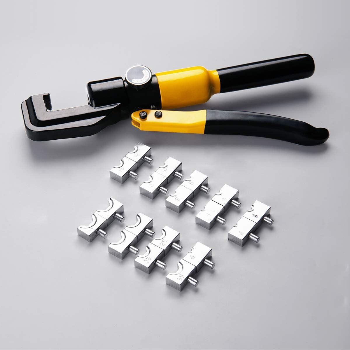 10 Tons Hydraulic Wire Battery Cable Lug Terminal Crimper Crimping Tool With 9 Pairs of Dies