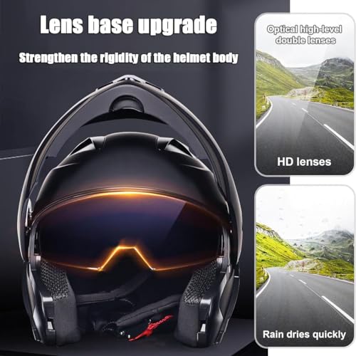 Bluetooth Modular Dual Visor Motorcycle Helmet FMVSS-218 DOT Approved Full Face Motocross Motorbike Helmet Adults Men Women Summer Lightweight Cool