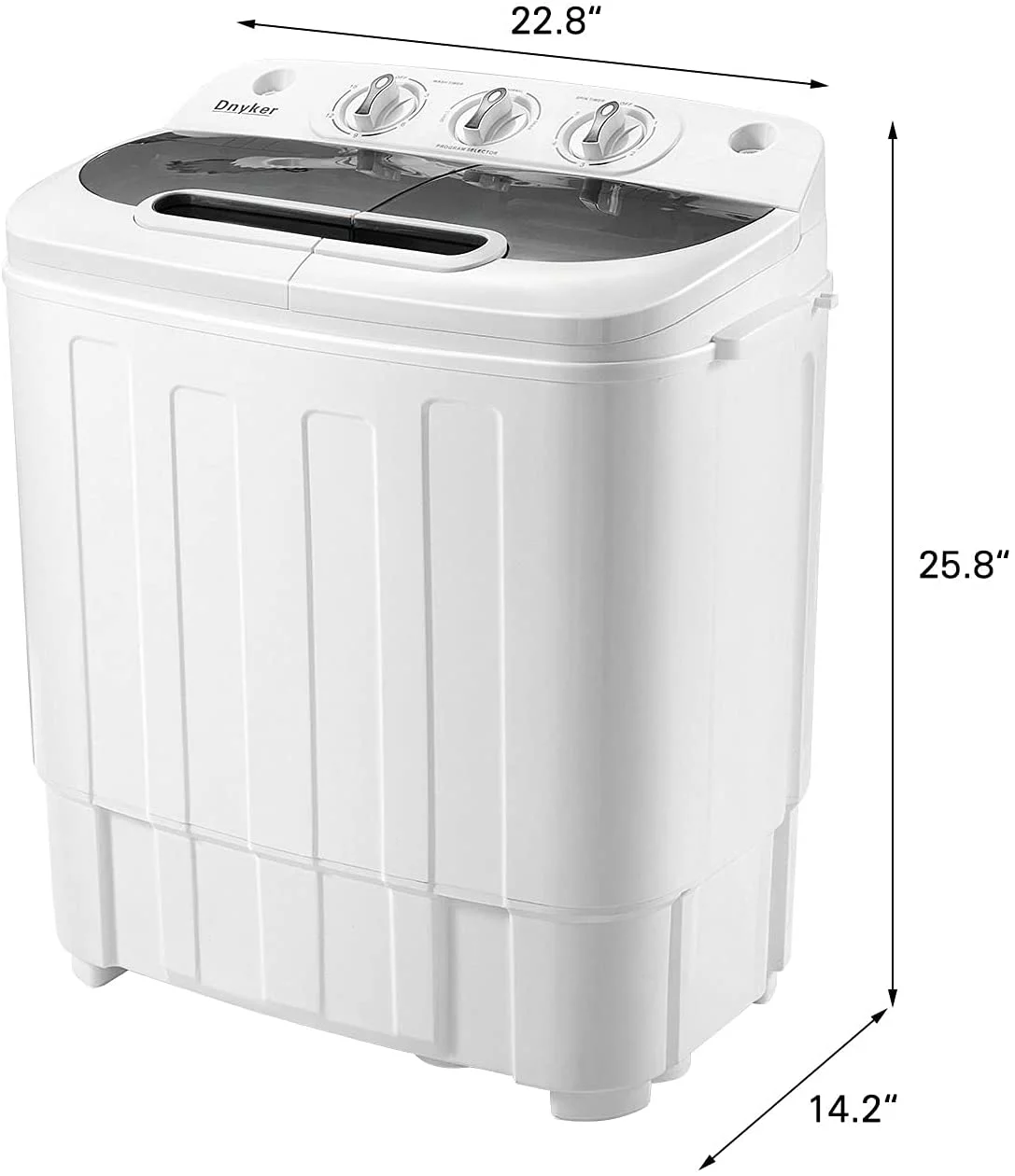 Erommy Twin Tub Mini Portable 16.5 lbs. Washing Machine and Dryer Spin Dryer Combo for Apartments, White