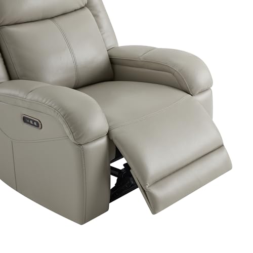 Watson & Whitely Genuine Leather Power Recliner Chairs for Adults, Wall Hugger RV Recliner with Power Headrest & Charging Ports