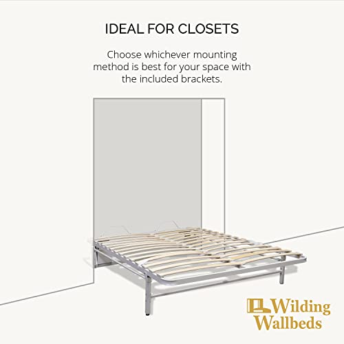 Deluxe Murphy Bed Frame (Queen) Vertical Wallbed, Powder-Coated Steel Frame for Folding Cabinet, Pull-Out Bed, Hidden Bed