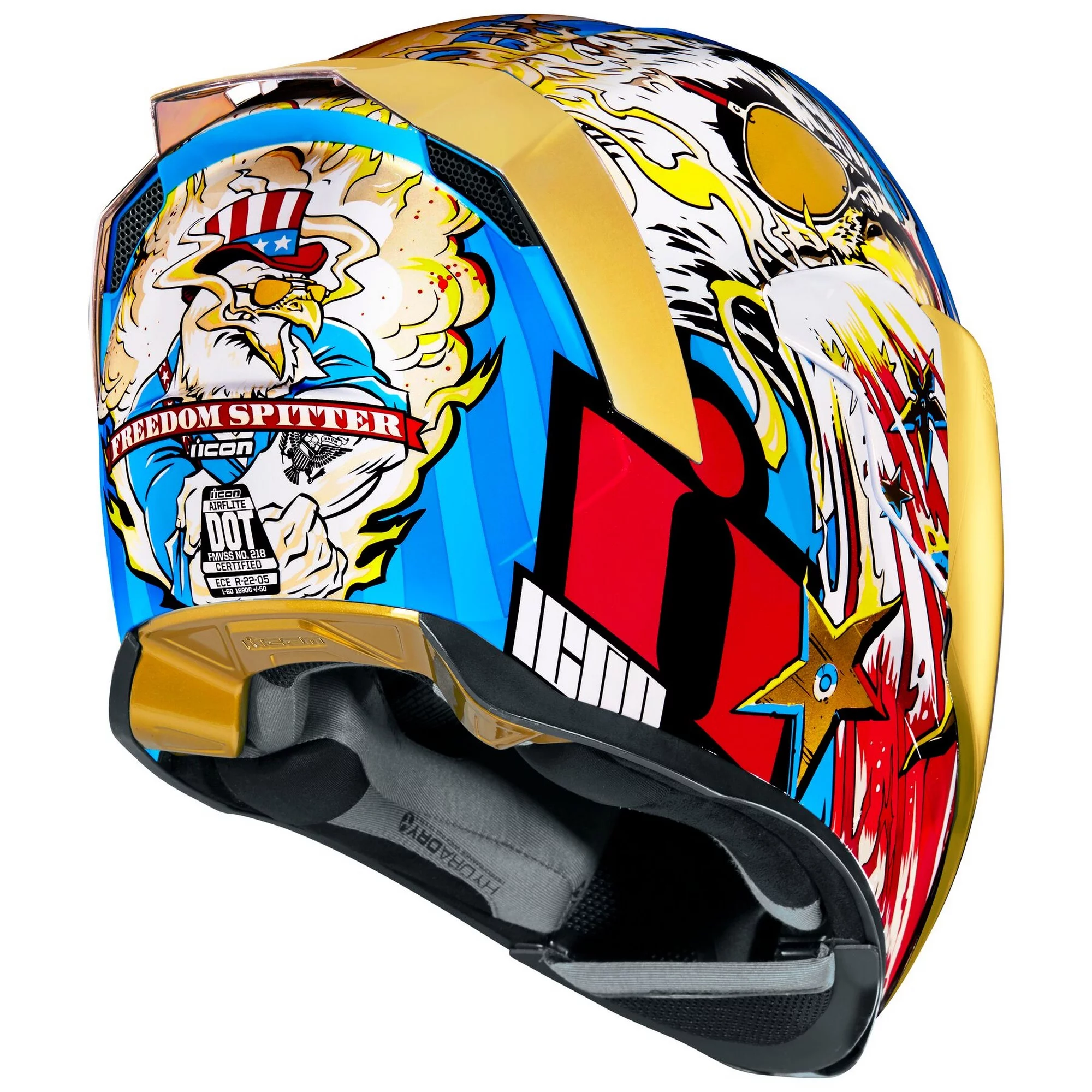 Icon Airflite Freedom Spitter Motorcycle Helmet Gold SM