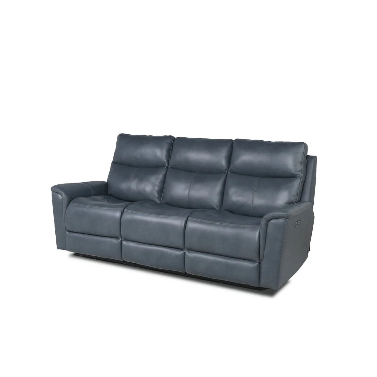 Drake Power Motion Sofa & Power Head Rest In Blue Grey Leather