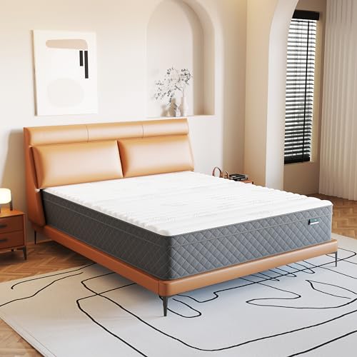 Full Mattress, 12 Inch Full Size Mattress with Cooling-Gel Memory Foam &Pocket Spring Hybrid, CertiPUR-US Certified, Medium Firm