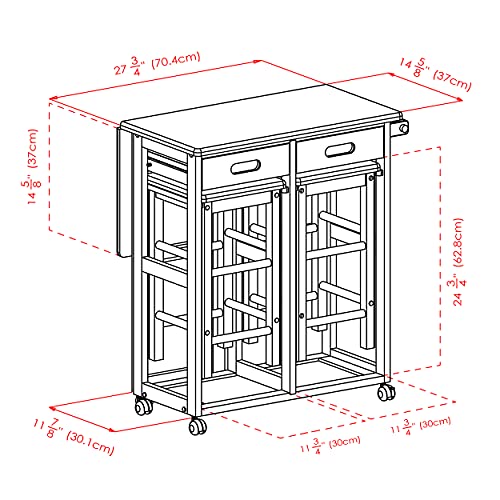 Winsome Suzanne Space Saver Set, for Kitchen, 33", Coffee