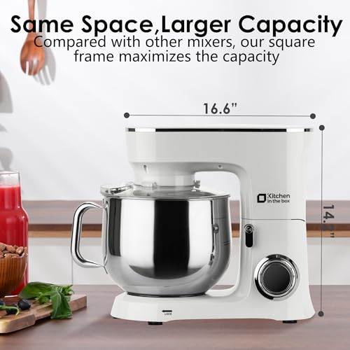 Kitchen in the Box Stand Mixer, 900W 8.5 QT Kitchen Electric Mixer, 10-Speed Large Capacity Tilt-head Food Mixer with Dough Hook, Wire Whip