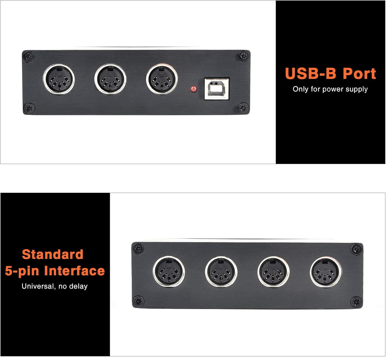 CAMOLA MIDI Thru 6 Box USB MIDI Interface 1-in 6-out MIDI Thru Box MIDI Splitter