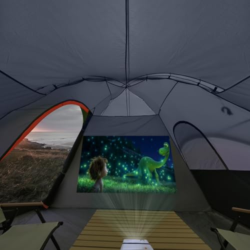 UNP Camping Tent 10-Person-Family Tents, Parties, Music Festival Tent, Big, Easy Up, 5 Large Mesh Windows, Double Layer, 2 Room, Waterproof