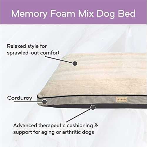 Pooch Planet Large Memory Foam Mix Dog Bed Plush Mattress w/Removable Washable Cover - Pet Supplies online store