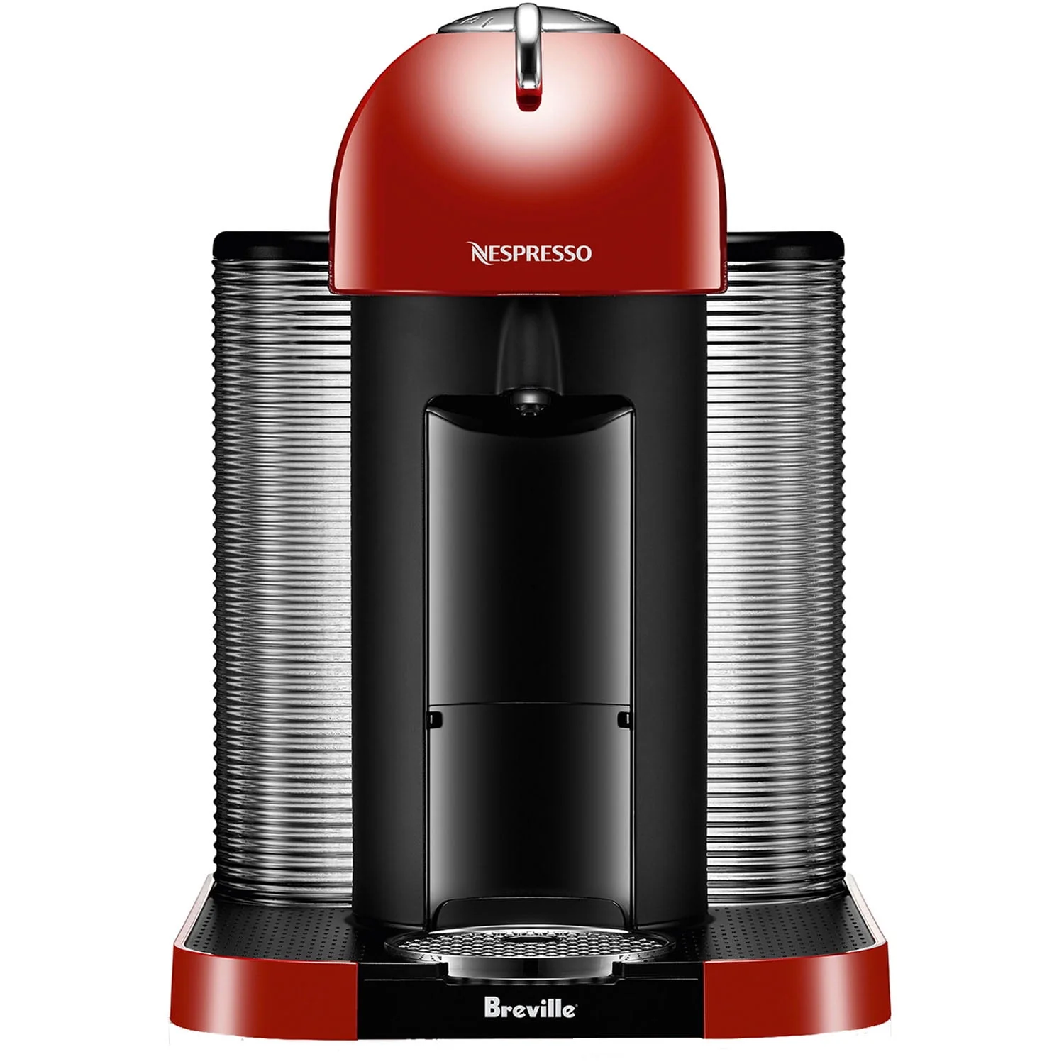 Breville Nespresso Vertuo Coffee & Espresso Single-Serve Machine in Chrome and Aeroccino Milk Frother in Black