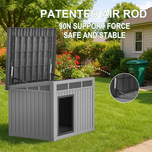 DRATO Outdoor Dog and Goat House - Resin All-Weather Dog House Outdoor, Durable Dog Kennel Outside for Backyard, Farm, Pasture