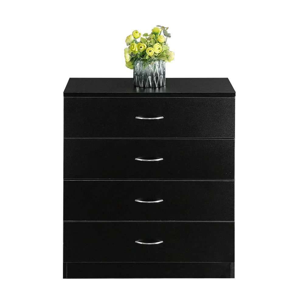 UBesGoo Modern Dresser Storage Chest Organizer Unit with 4 Drawers for Bedroom, Living Room,Black