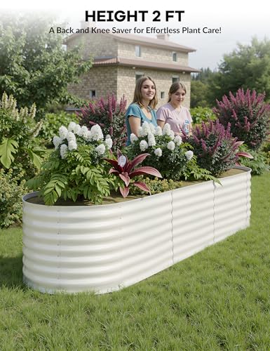10x4x1.5ft Raised Garden Bed,Galvanized Raised Planter Boxes Outdoor with Easy Assembly, Large Garden Bed for Vegetables, Fruits, Flower