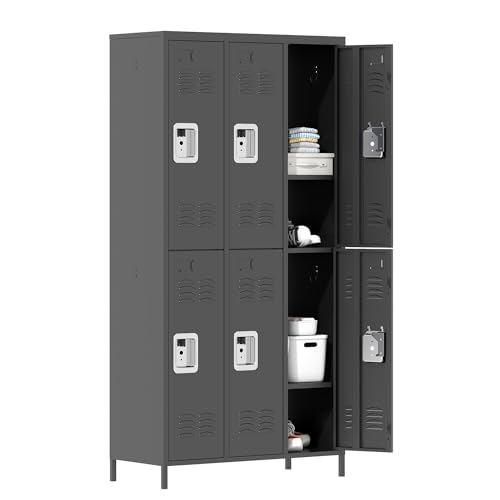 Metal Locker 3 Doors Storage Lockers for Employee,72" Tall Locker with Shelves and Hooks Steel Sports Locker for Office School Office Gym Home Garage