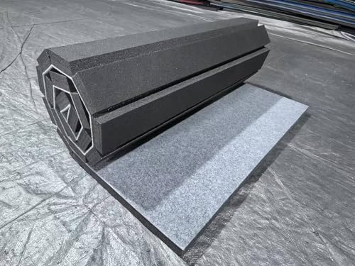 Premium Indoor Gymnastics Track Exercise Mat with Grippy Gym Carpet Top - Sturdy Foam Wrestling Mat for MMA, Cheerleading, and Fitness