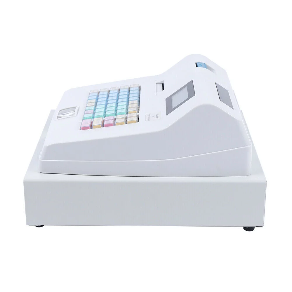 Miumaeov Electronic Cash Register Pos System Supermarket Bar Retail Shop 48 Keys w/Drawer