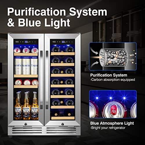 Cigar Electric Humidor, 35L 250 Counts Large Capacity Thermostatic Electric Cigar Cooler Cabinet with Digital LED Screen, Safety Lock