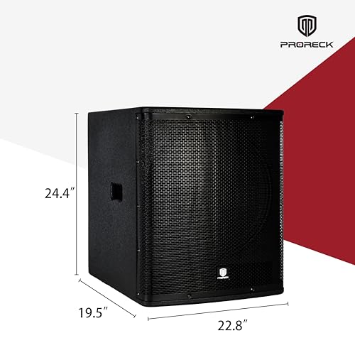 PRORECK SP-18X Active Powered PA DJ Subwoofer Cabinet 18 inch 3000W P.M.P.O with Class-D Amplifier, 3 DSP Presets-Monitor, Coil Bass Reinforcement