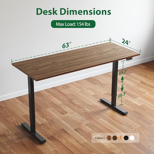 Agilestic L Shaped Electric Standing Desk with 2 Drawers, 63 Inch Ergonomic Adjustable Height Desk with Storage