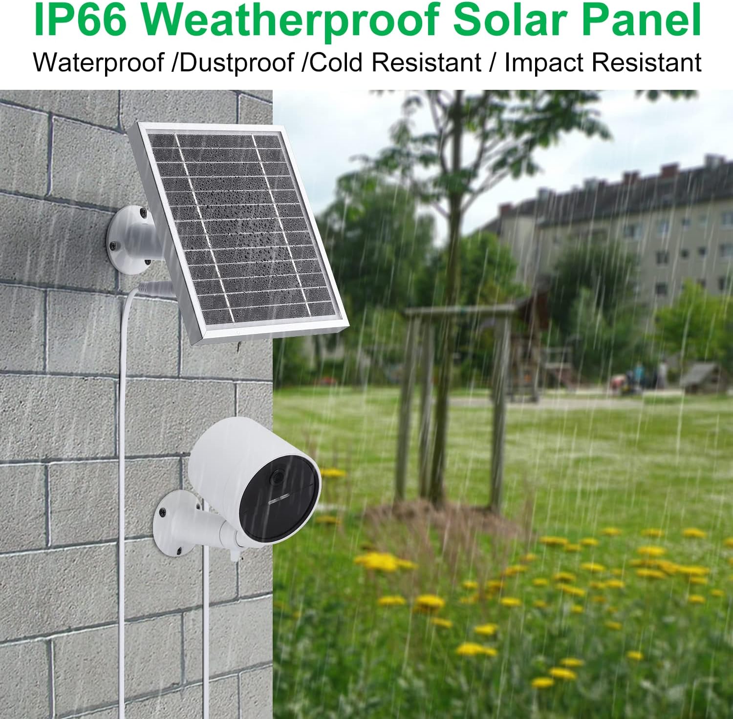 UYODM Solar Panel Compatible with SimpliSafe Wireless Outdoor Security Camera,Power Your SimpliSafe Outdoor Camera continuously - Silver - 3PACK