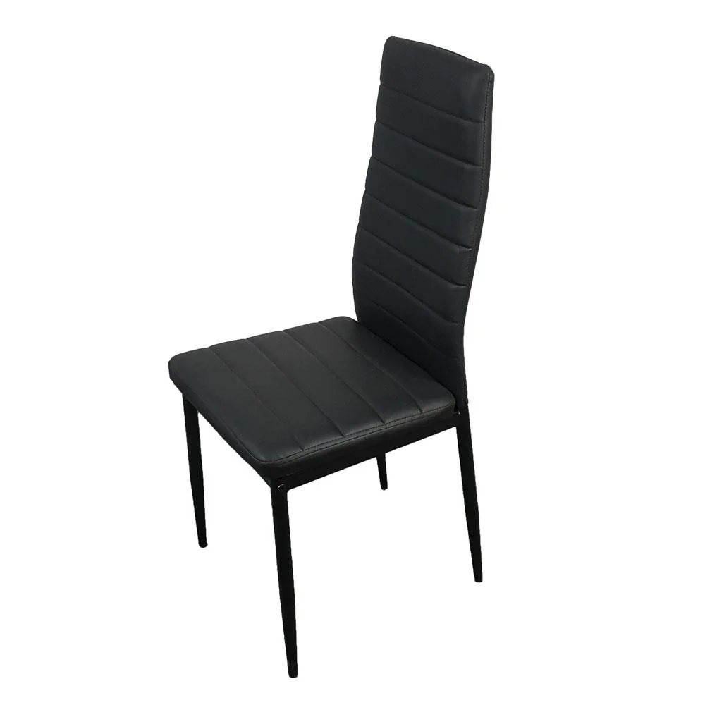GoDecor Set of 4 Dining Side PU Leather Elegant Design Home Furniture Black