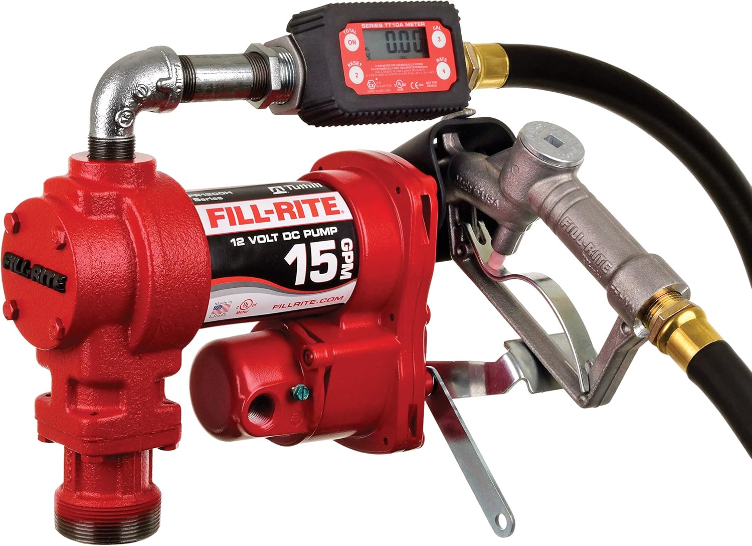 Fill-Rite FR1211H 12V 15 GPM Fuel Transfer Pump w/Standard Mechanical Meter Package (Gallons)