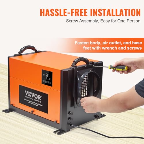 VEVOR Commercial Dehumidifier with Drain Hose for Crawl Spaces, Basements Warehouse & Job Sites