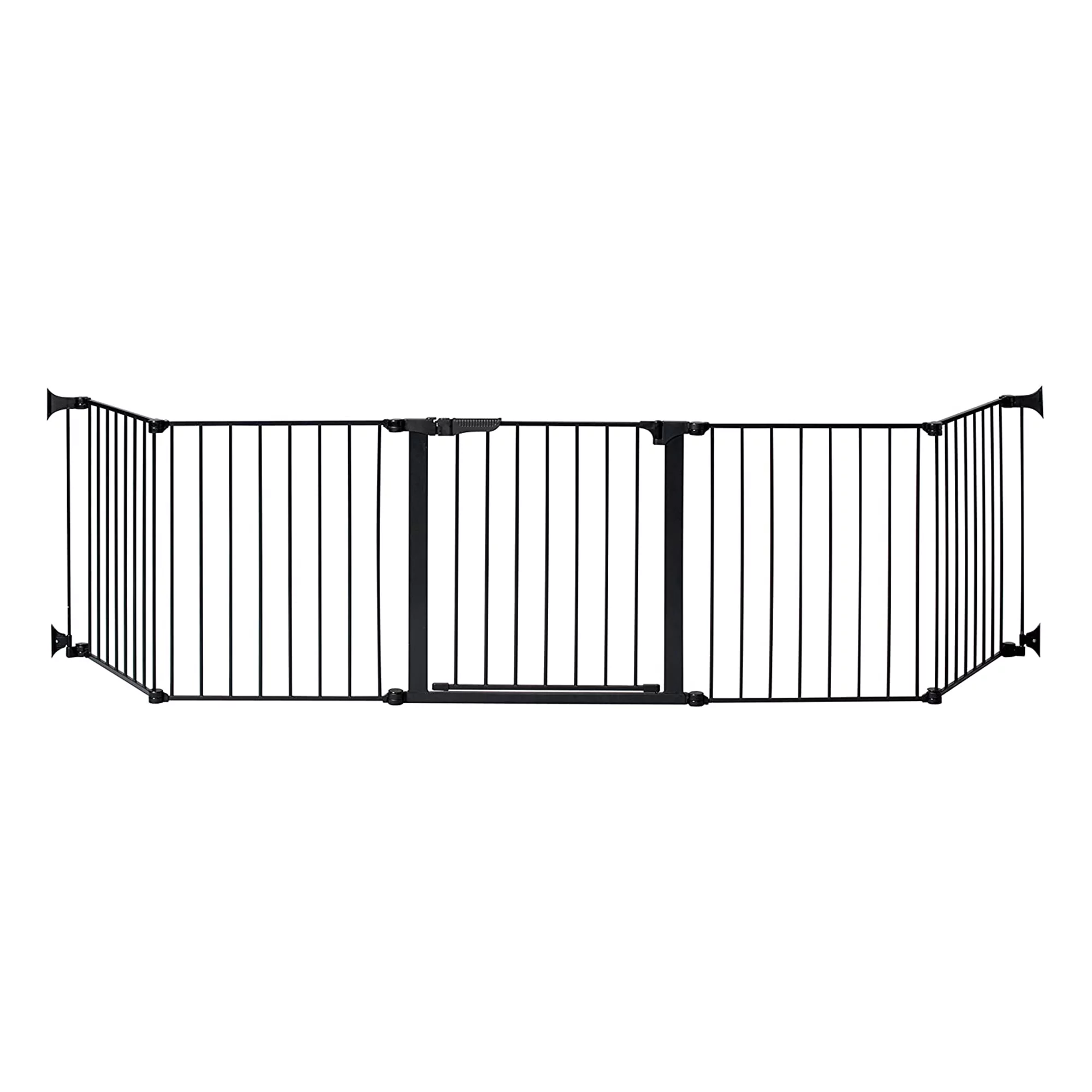 KidCo Custom Fit Auto Close HearthGate Baby or Fireplace Gate for Child Safety, Black