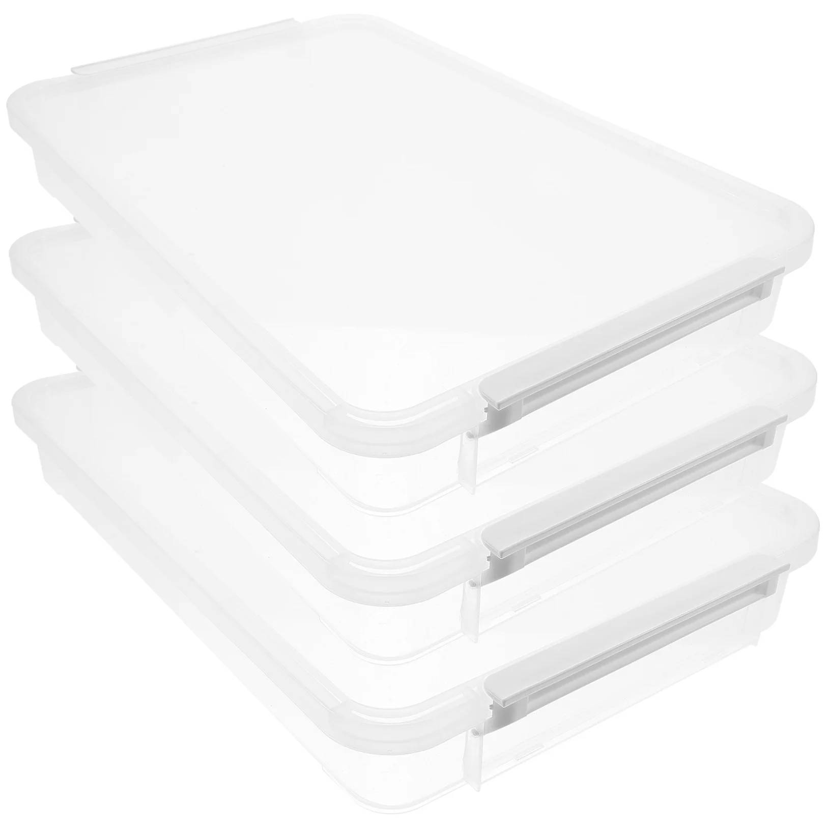 3 Pcs Boxes for Organizing Office Storage Bins Clear Containers Scrapbook