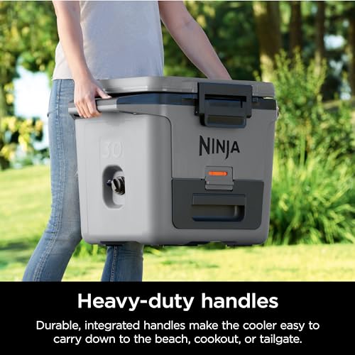 Ninja FB151GY FrostVault 50qt Hard Cooler with Dry Zone, Integrated Fridge-Temp Dry Storage Drawer, Premium Heavy-Duty Insulated Cooler