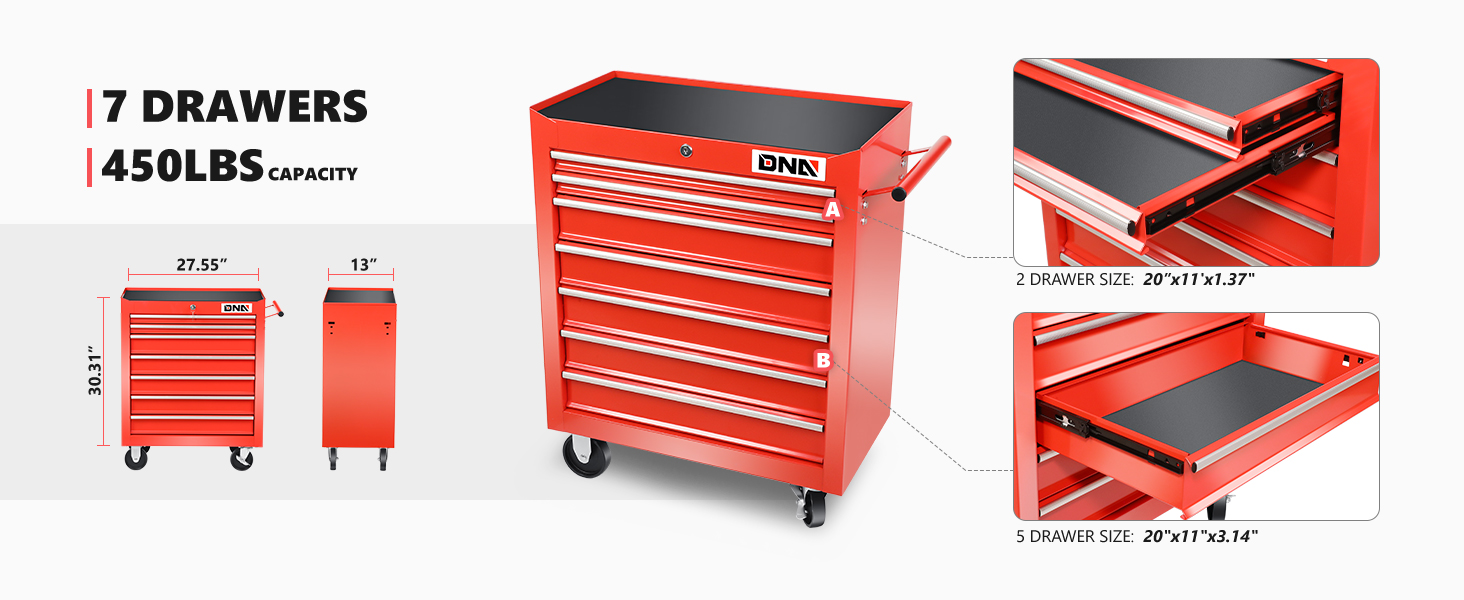 Us pro tools 7 drawer roller cabinet toolbox tool chest.