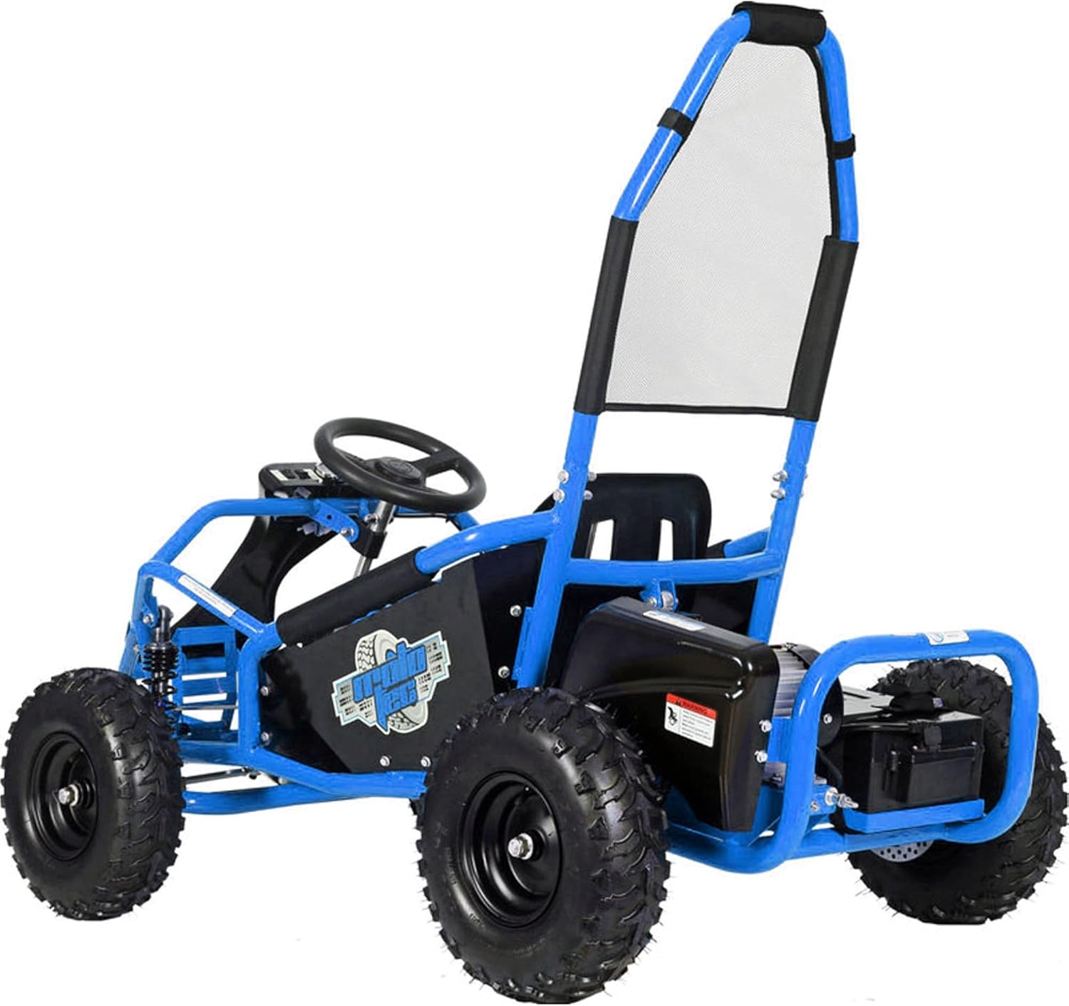 MotoTec Mud Monster Kids Electric 48v 1000w Go Kart Full Suspension Blue