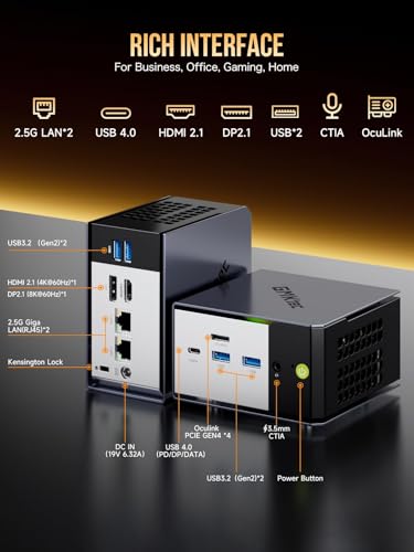 GMKtec M5 Plus Gaming Mini PC Ryzen 7 5825U (Upgraded 7430U/ 5700U), 32GB RAM 1TB SSD Dual NIC LAN 2.5GbE Desktop Computers Office Home
