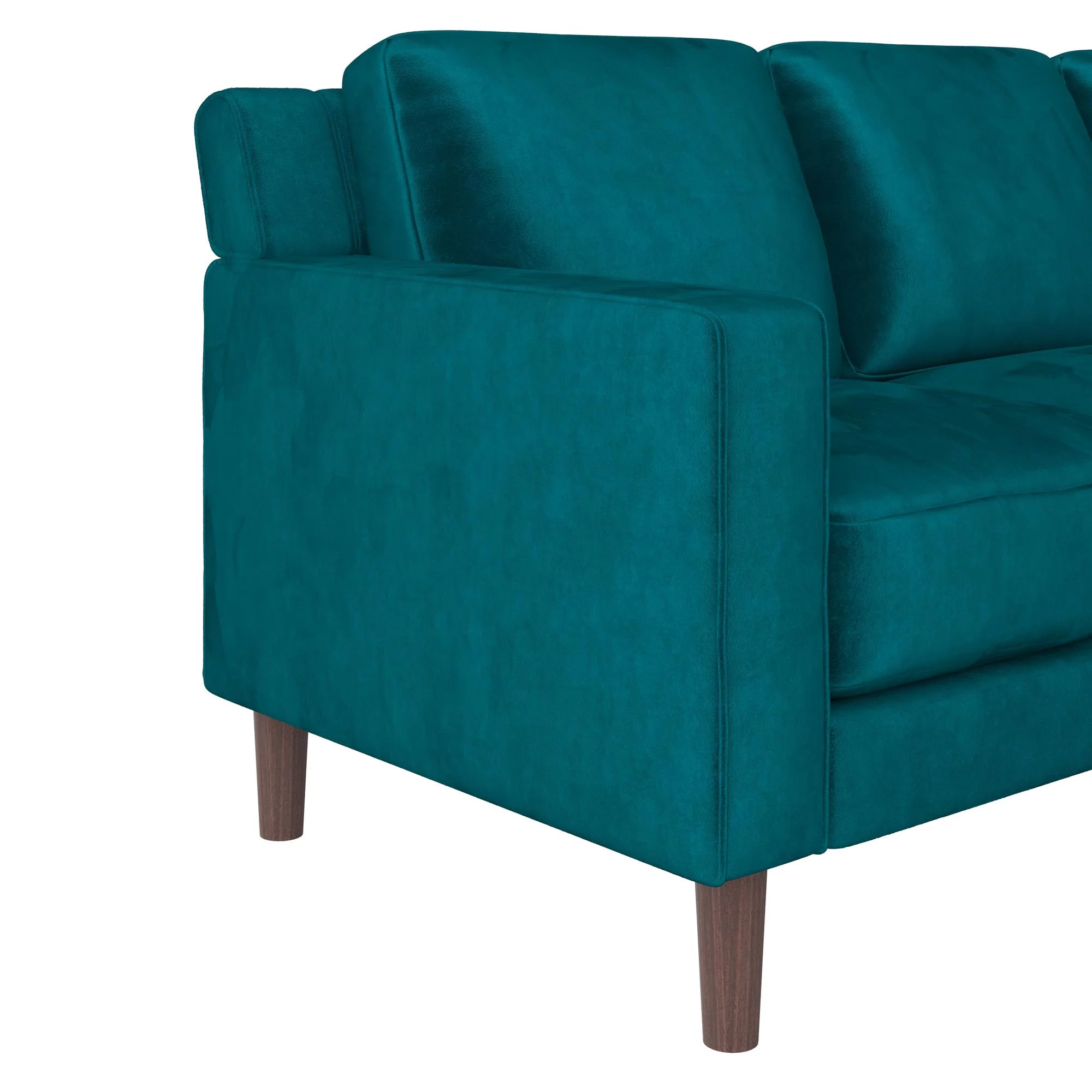 DHP Bryanna 3 Seater Sofa , Green Velvet