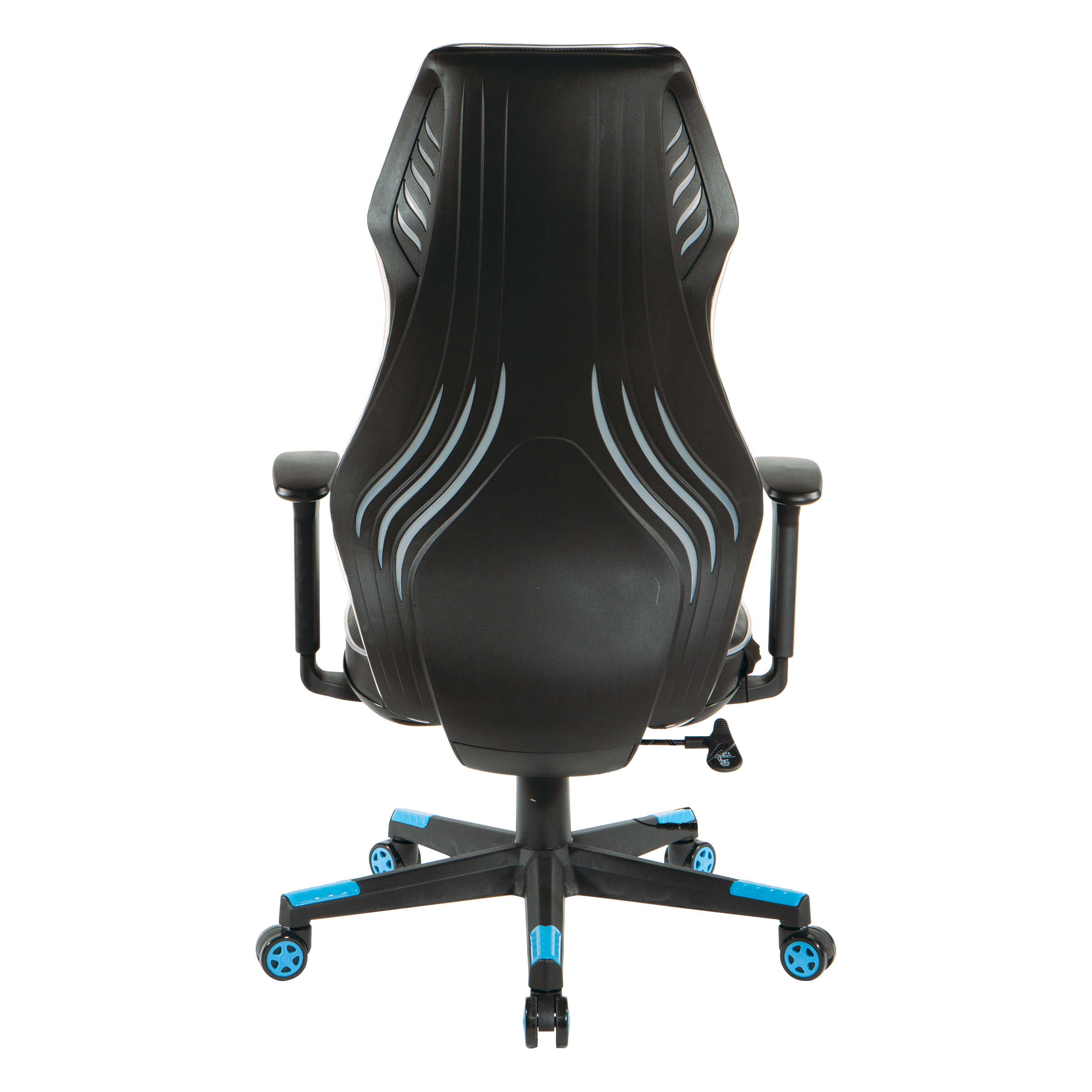 OSP Home Furnishings Lumbar Support & Adjustable Swivel Gaming Chair, Gray