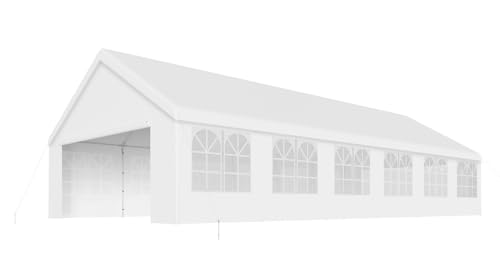 20' x 20' Party Tent Heavy Duty Wedding Tent Outdoor Canopy Event Shelters Upgraded Galvanized Carport with Removable Sidewall Windows for Commercial