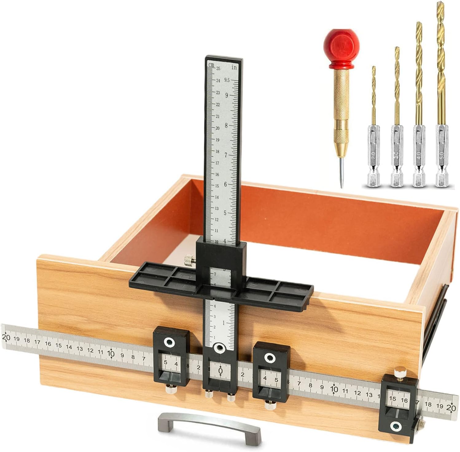 Cabinet Hardware Jig, Solike Aluminum Alloy Cabinet Handle Jig Tool for Fast and Accurate Installation of Door Handles and Drawer Front Knobs